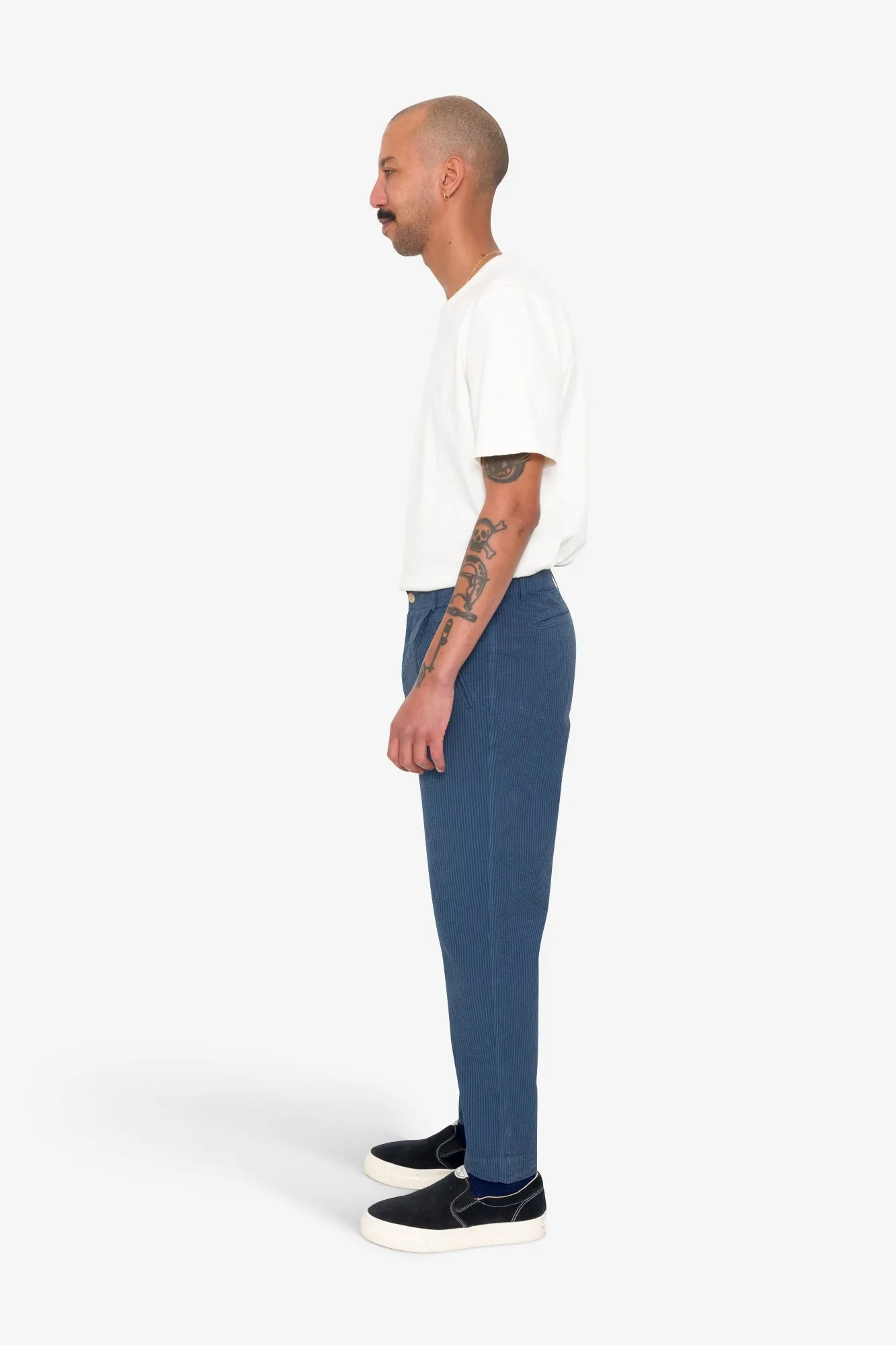 Assembly Pant - Soft Indigo Overdyed Stripe sold by Folk product image thumbnail 4