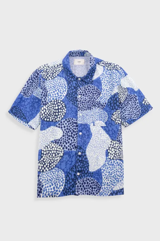Gabe Shirt - Dot Print Blue Mono sold by Folk