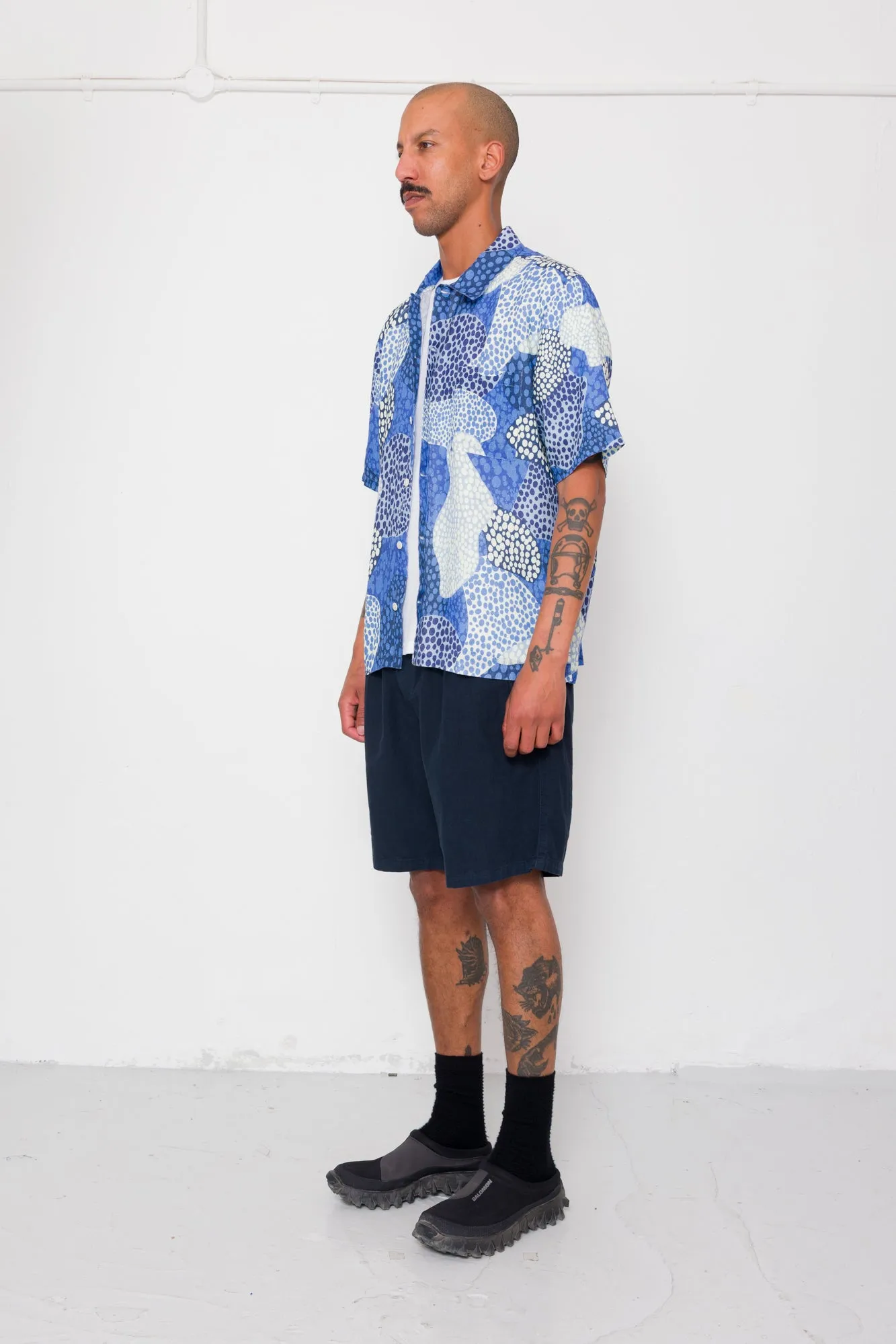 Gabe Shirt - Dot Print Blue Mono sold by Folk product image thumbnail 4
