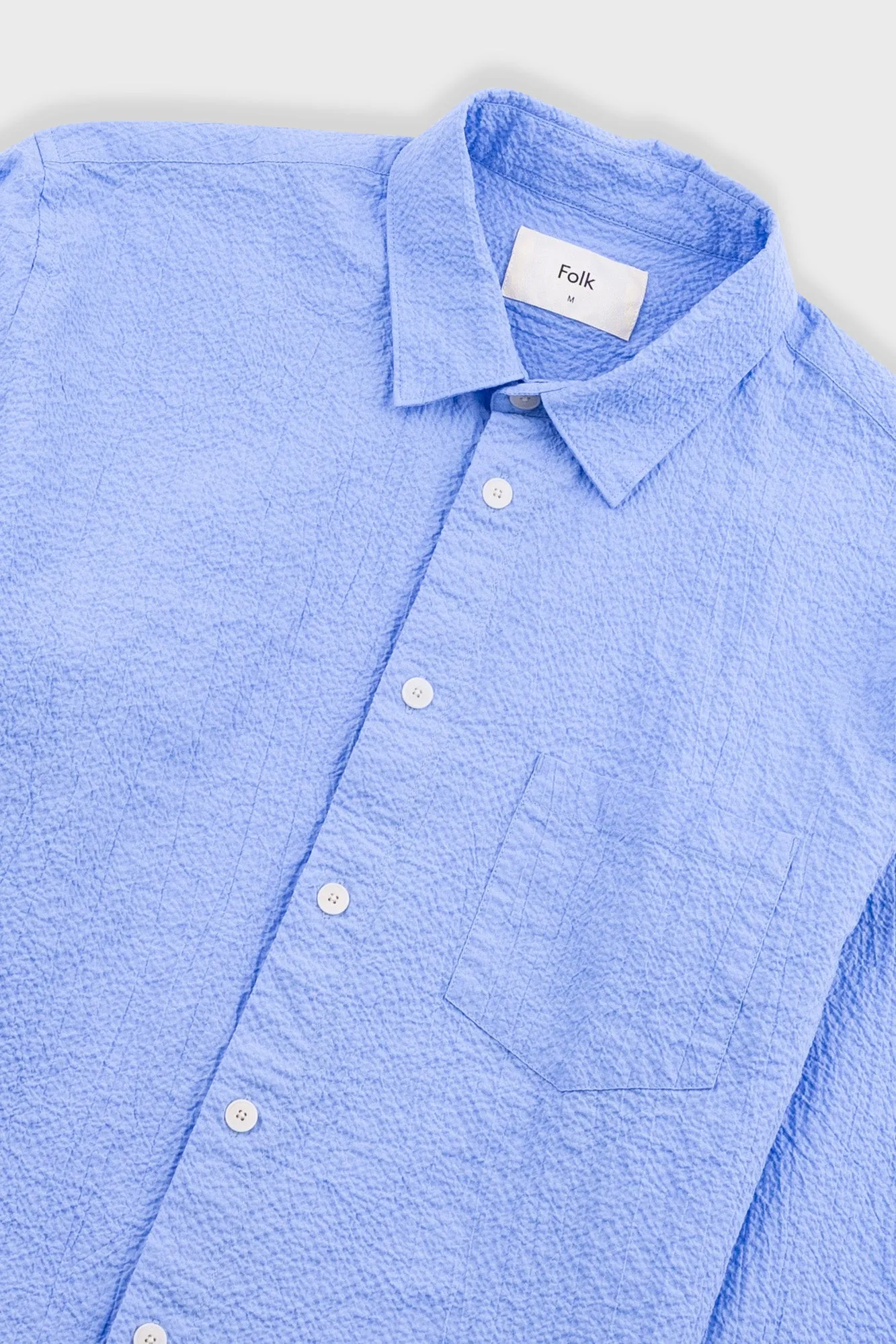 Relaxed Fit Shirt - Blue Bubble Seersucker sold by Folk product image thumbnail 5