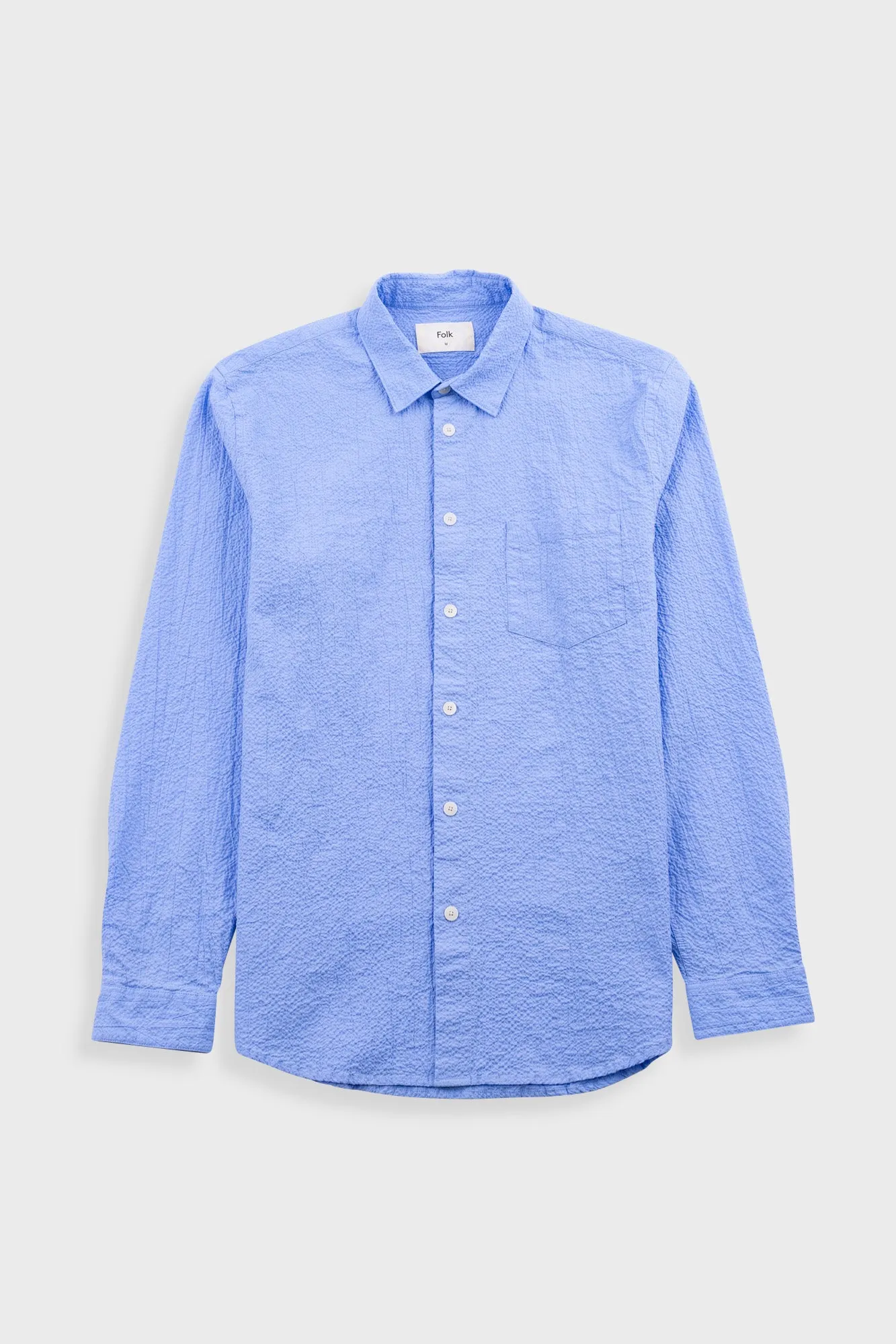 Relaxed Fit Shirt - Blue Bubble Seersucker sold by Folk