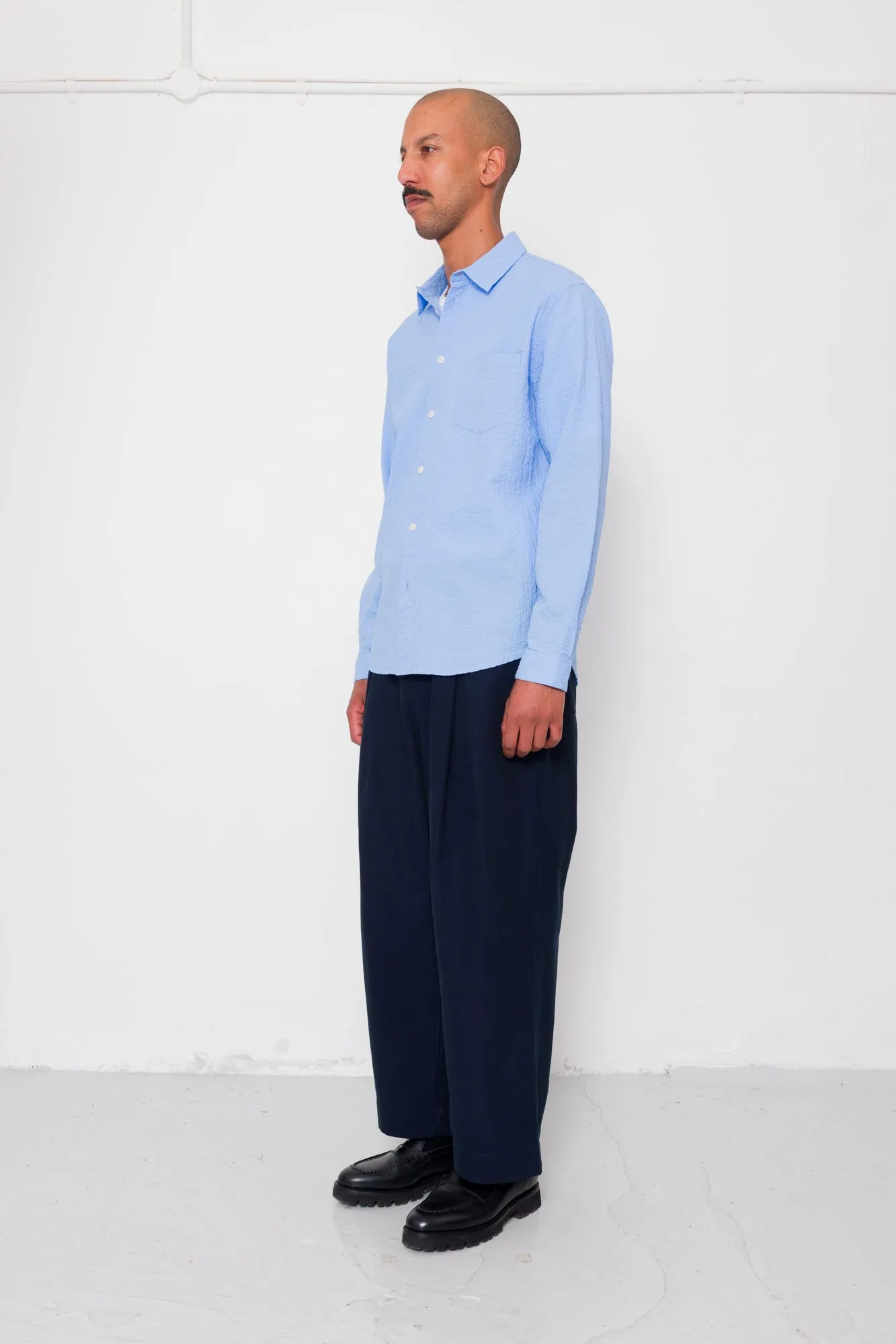 Relaxed Fit Shirt - Blue Bubble Seersucker sold by Folk product image thumbnail 3