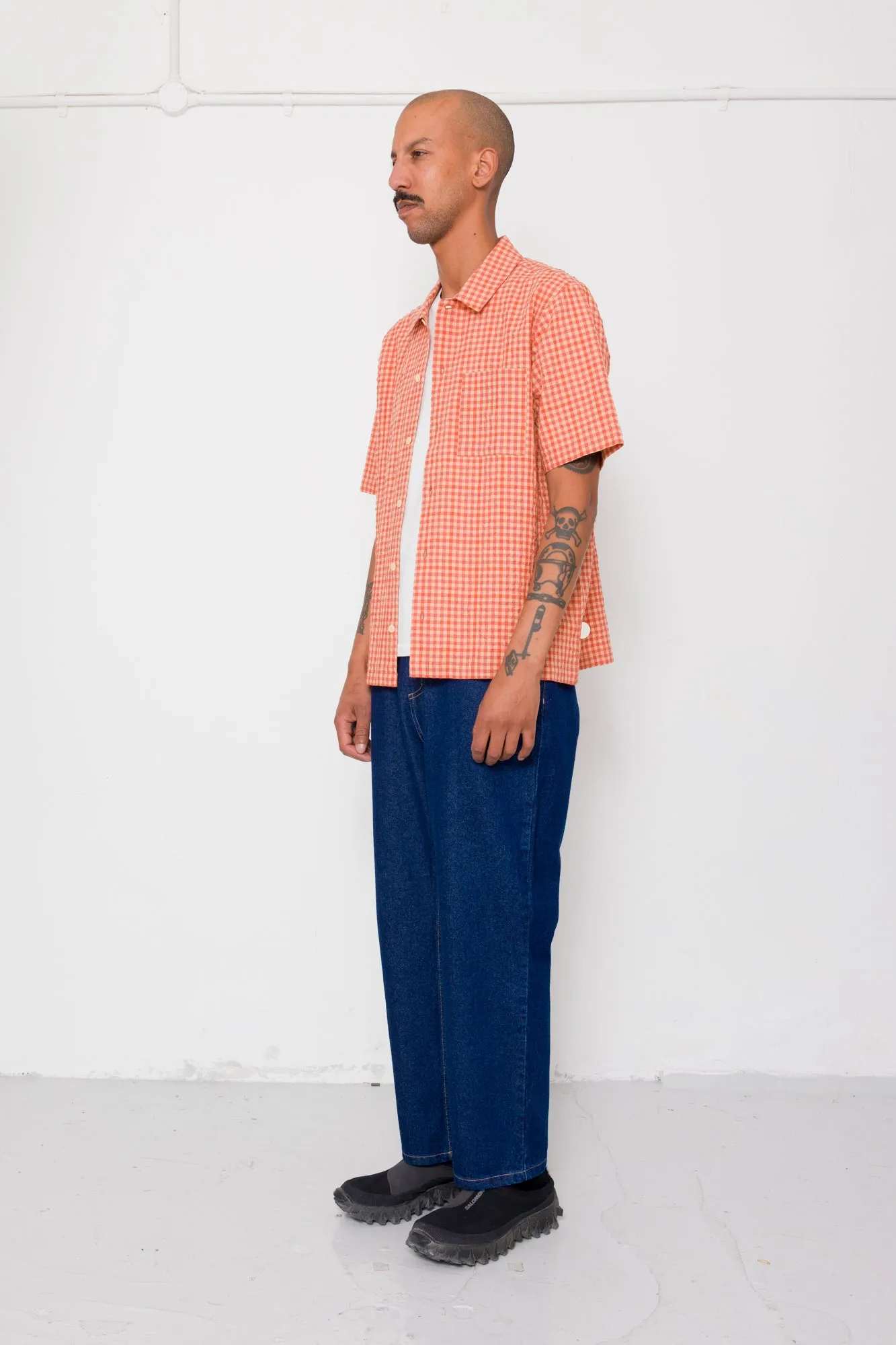 Gabe Shirt - Red Oxide Textured Check sold by Folk product image thumbnail 4