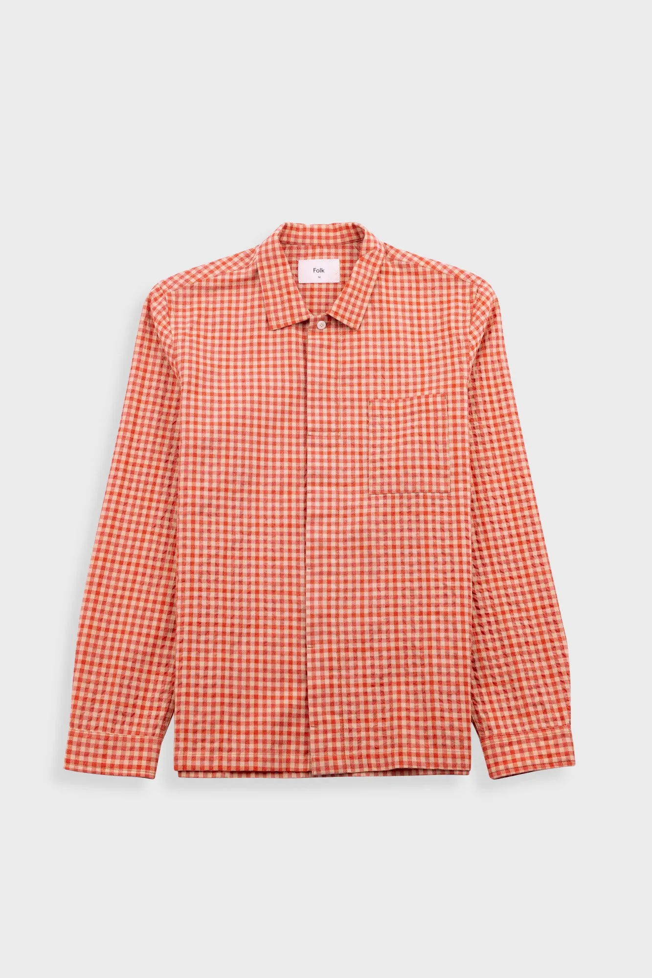 Patch Shirt - Red Oxide Textured Check sold by Folk