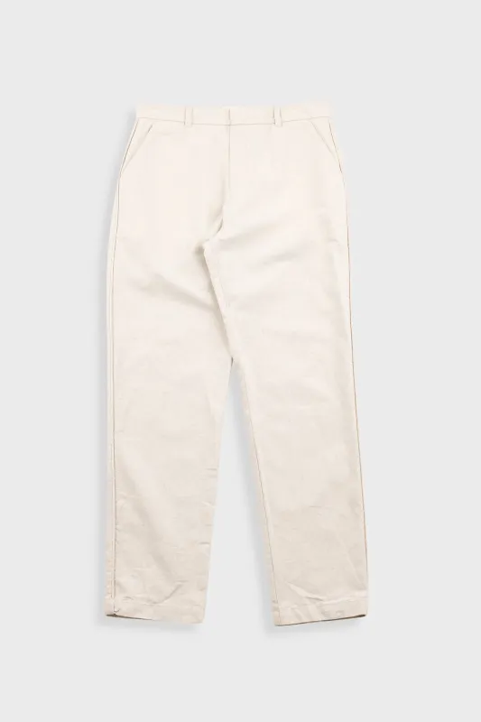 Fixed Waistband Cotton Linen Trouser - Natural Linen Canvas sold by Folk