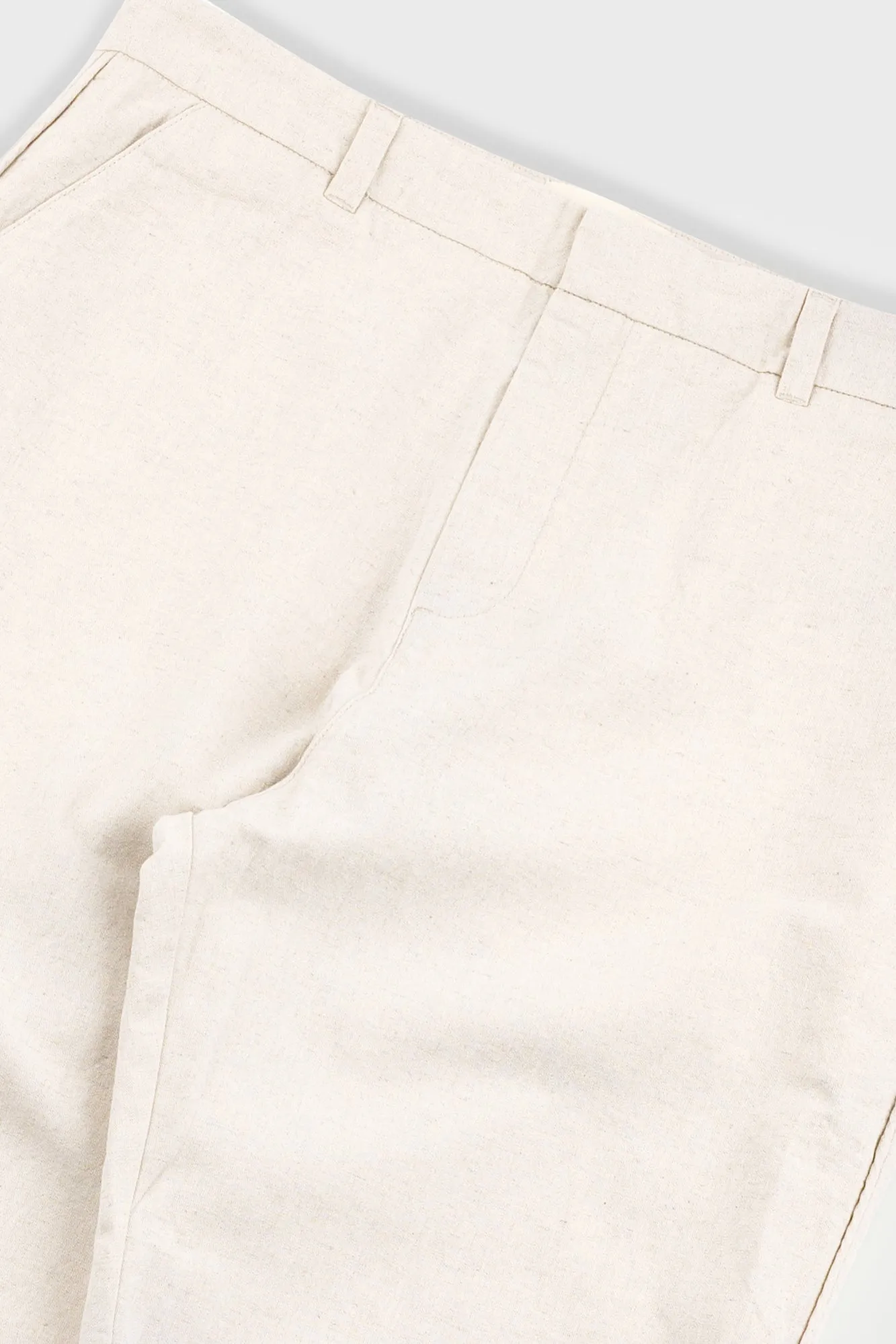 Fixed Waistband Cotton Linen Trouser - Natural Linen Canvas sold by Folk product image thumbnail 5