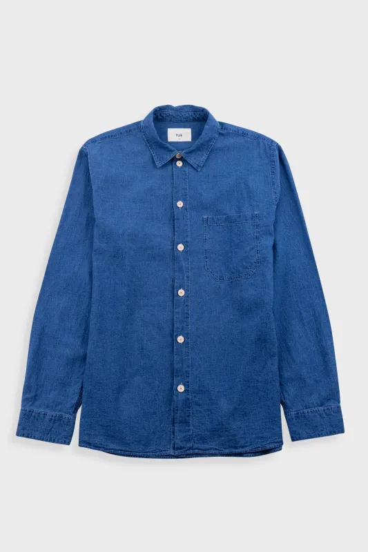 Easy Fit Shirt - Indigo Linen made by Folk
