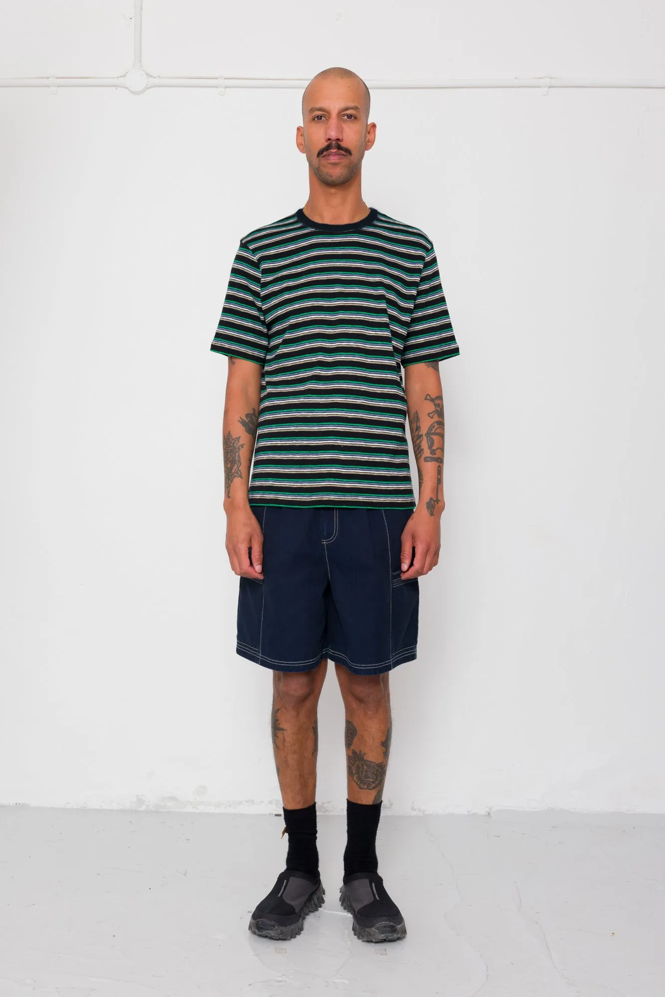 Multistripe T-Shirt - Black / Green Mix sold by Folk product image thumbnail 3