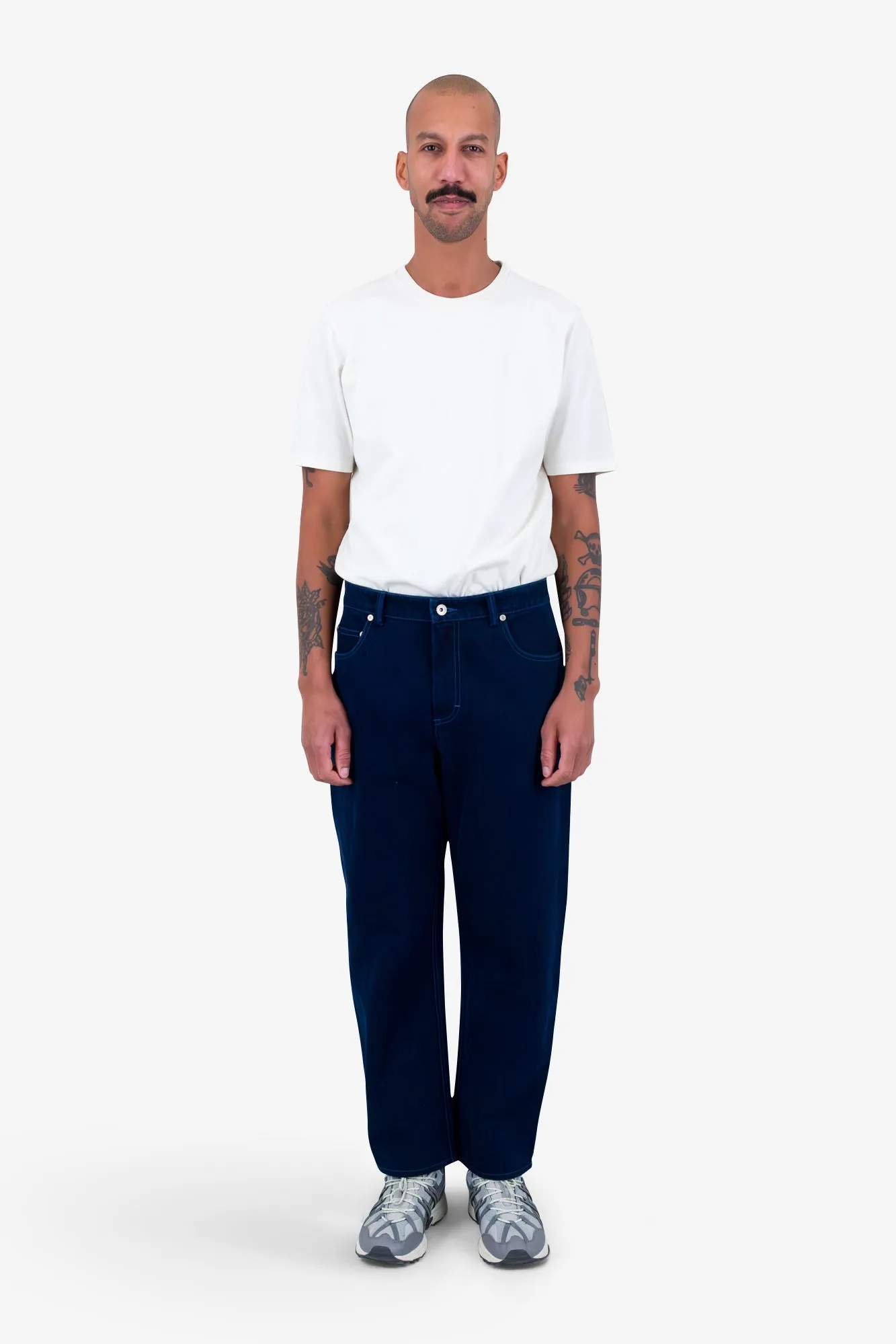 Barrel Leg Pant - Deep Indigo Slub sold by Folk product image thumbnail 2