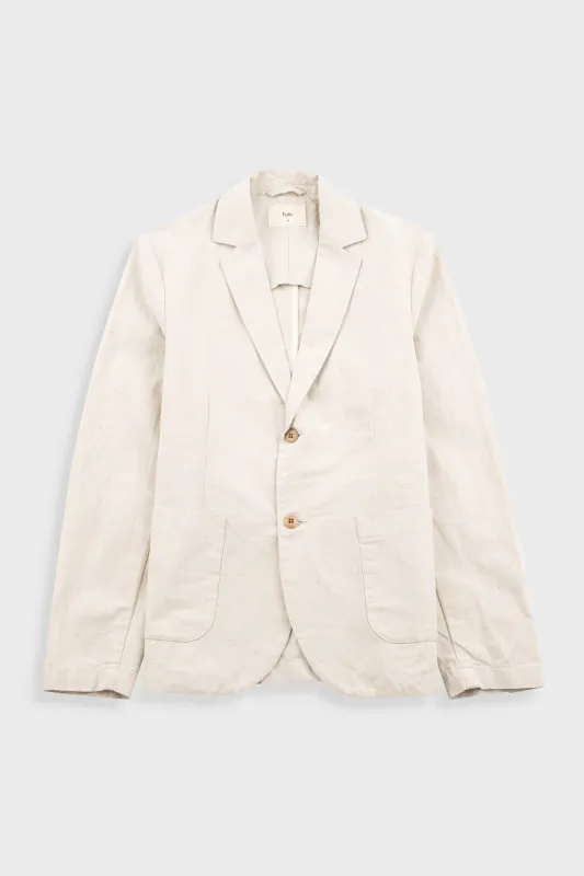 Cotton Linen Blazer - Natural Linen Canvas sold by Folk