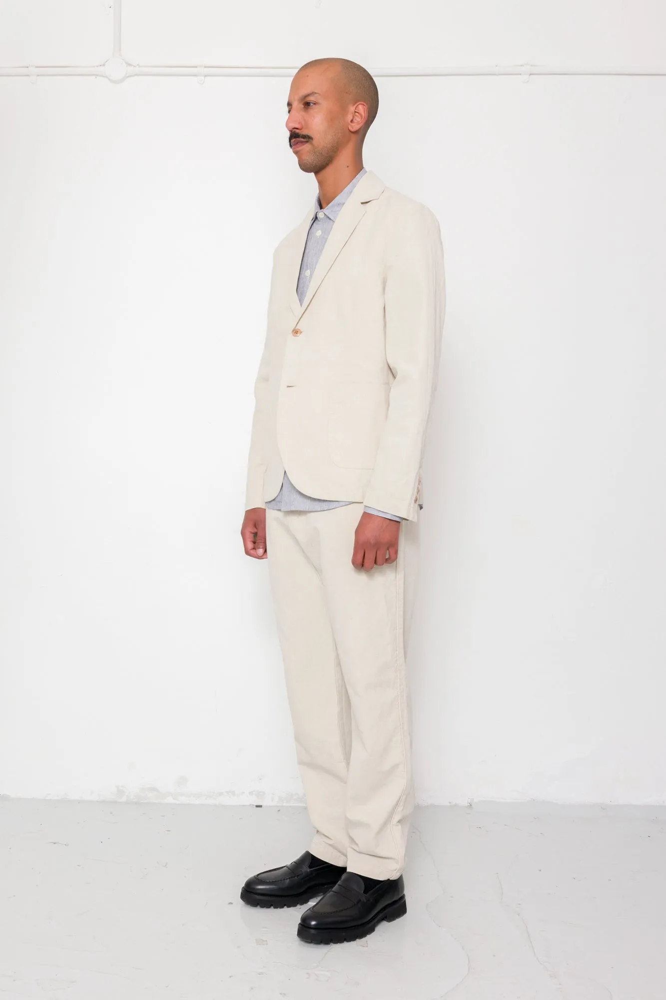 Cotton Linen Blazer - Natural Linen Canvas sold by Folk product image thumbnail 4