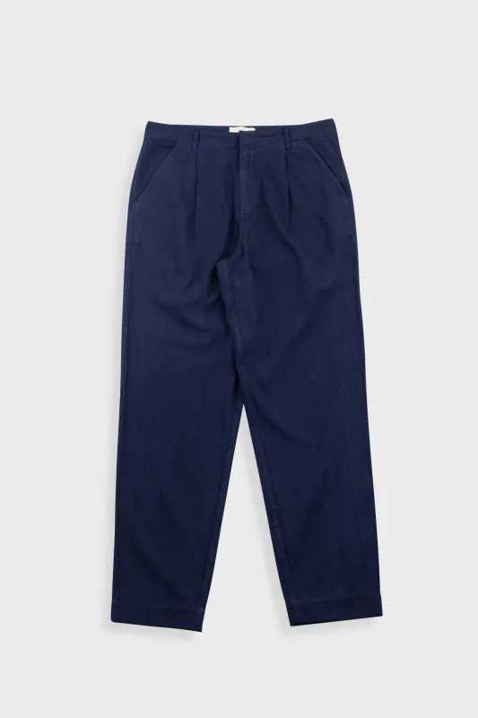 Assembly Suit Trouser - Navy Herringbone made by Folk