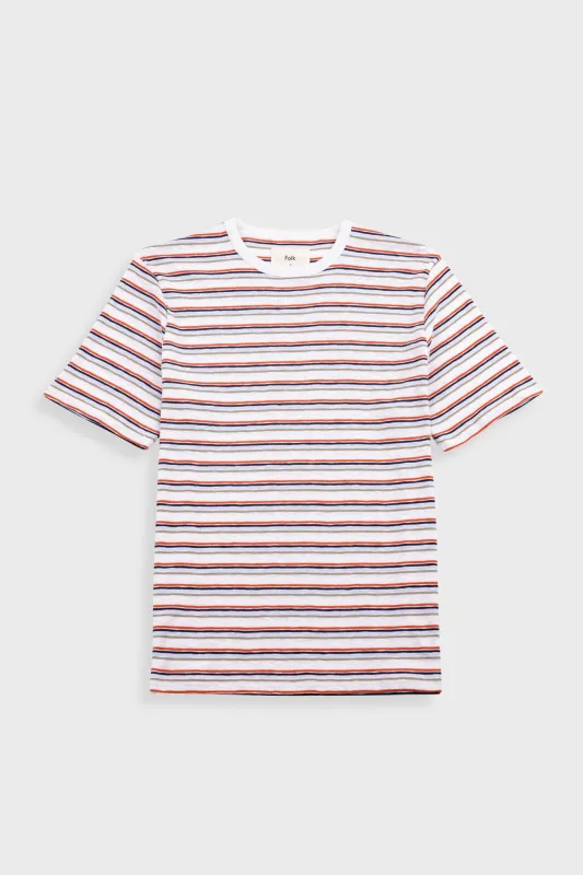Multistripe T-Shirt - Ecru / Red Oxide Mix sold by Folk