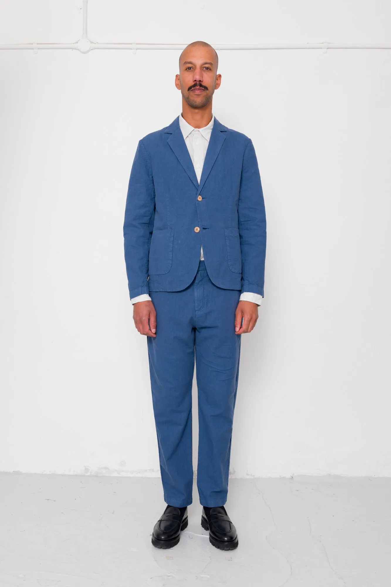 Cotton Linen Trouser - Woad sold by Folk product image thumbnail 2