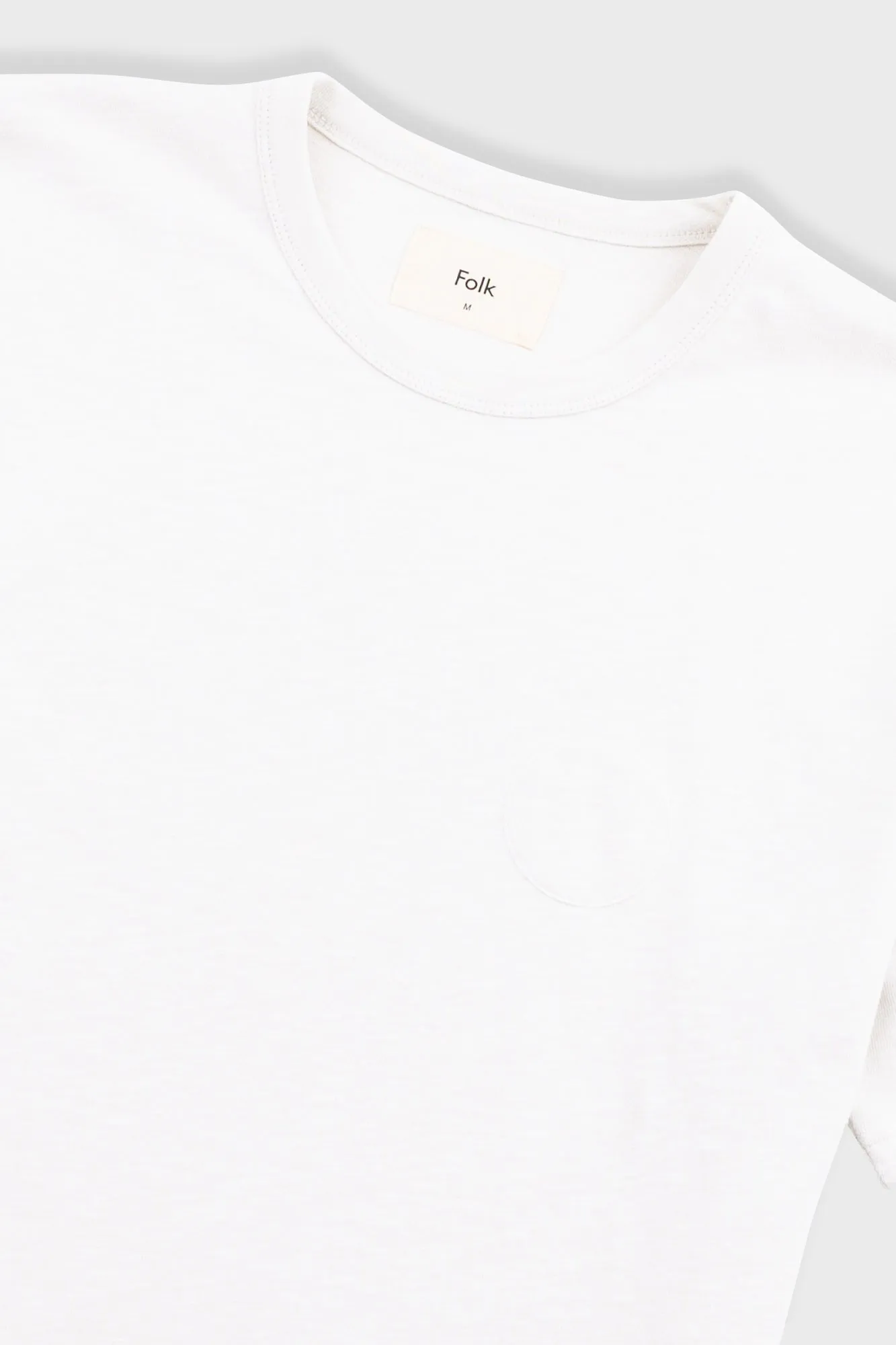 Slub Embroidered T-Shirt - Off White sold by Folk product image thumbnail 5
