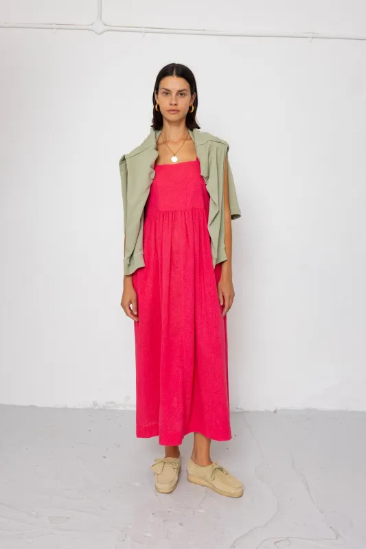 Midi Day Dress - Rose Red made by Folk