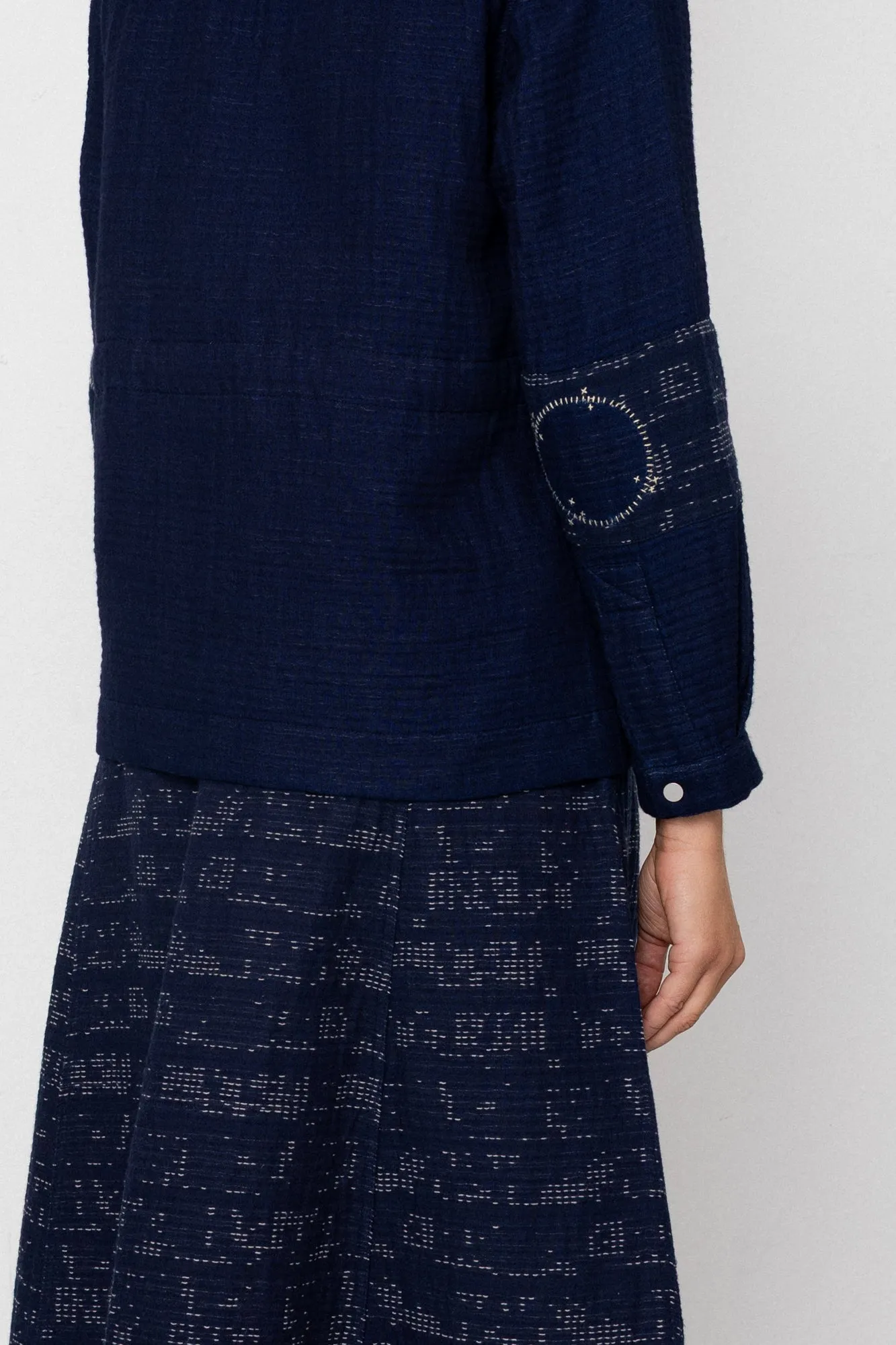 Full Seam Skirt - Stray Float Stitch Indigo sold by Folk product image thumbnail 4