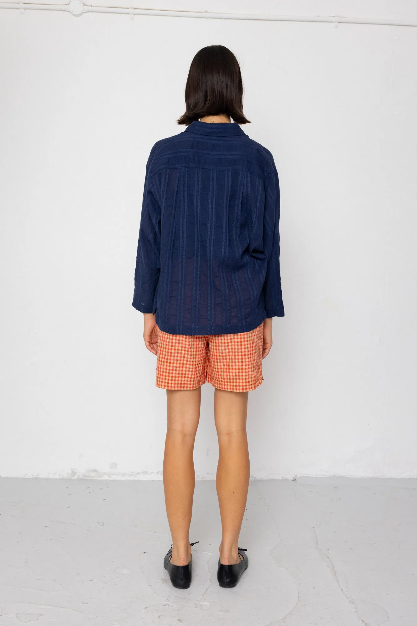 Archive Shirt - Dark Navy Dobby Stripe sold by Folk product image thumbnail 5