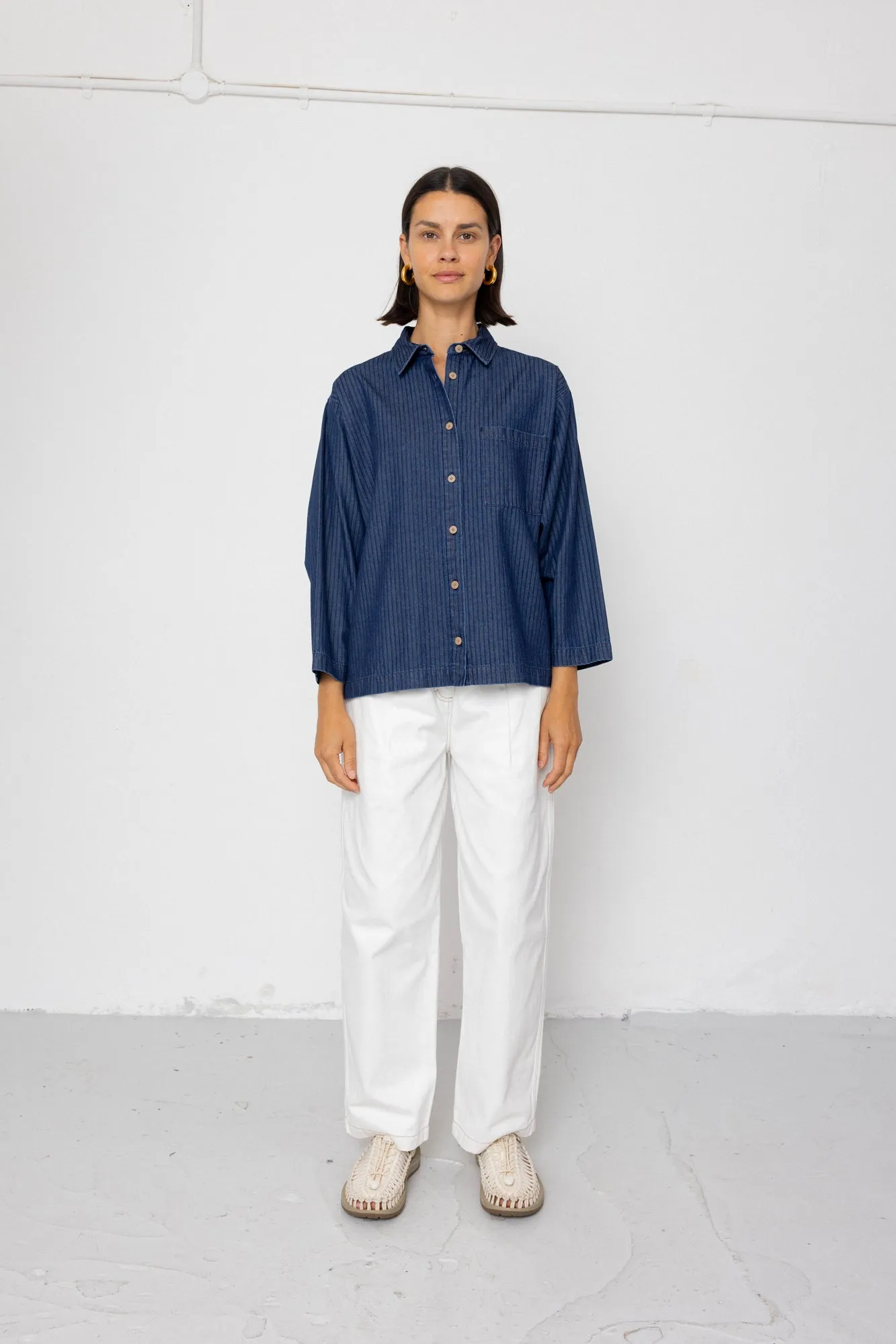 Archive Shirt - Light Denim Stripe sold by Folk product image thumbnail 2