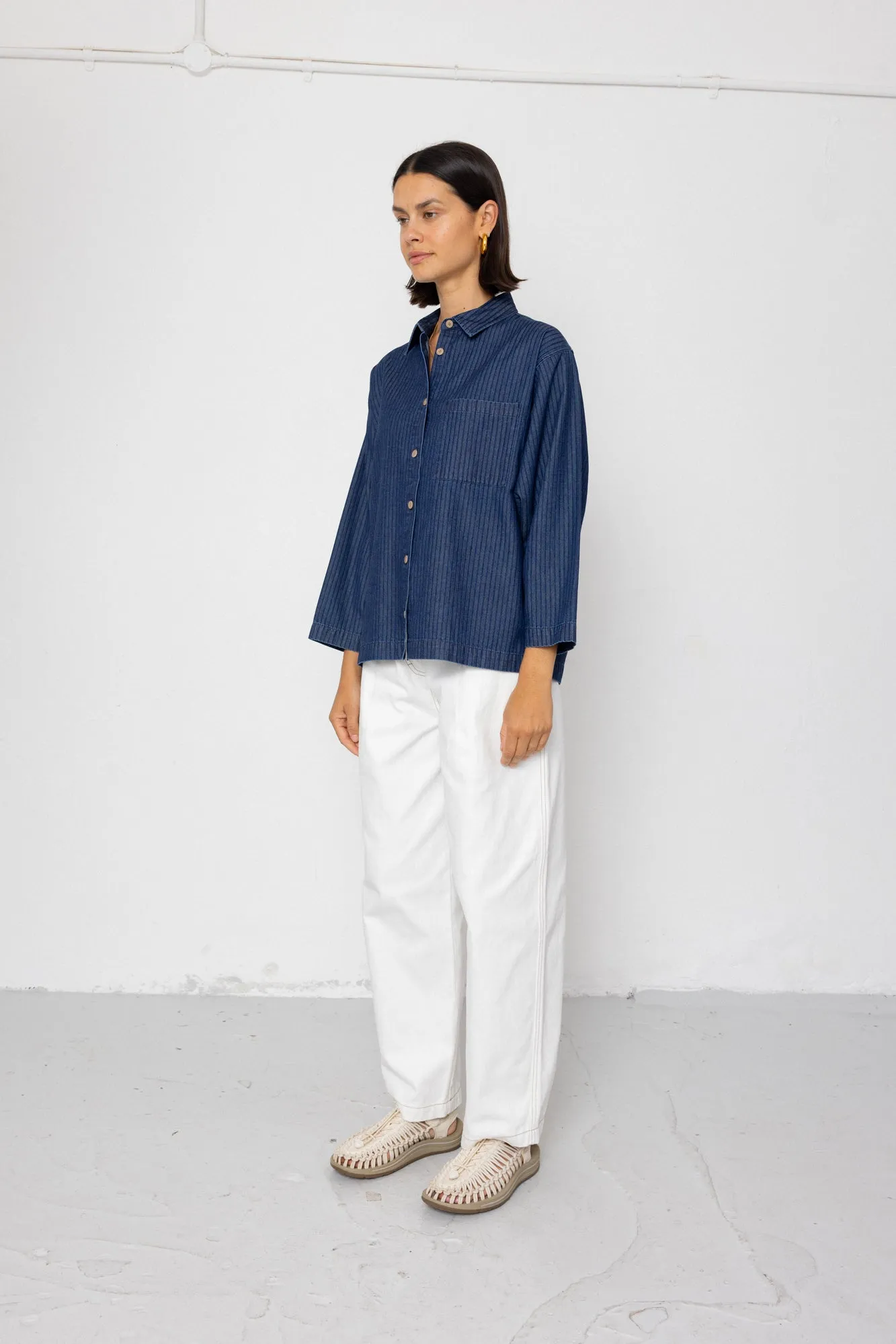 Archive Shirt - Light Denim Stripe sold by Folk product image thumbnail 4
