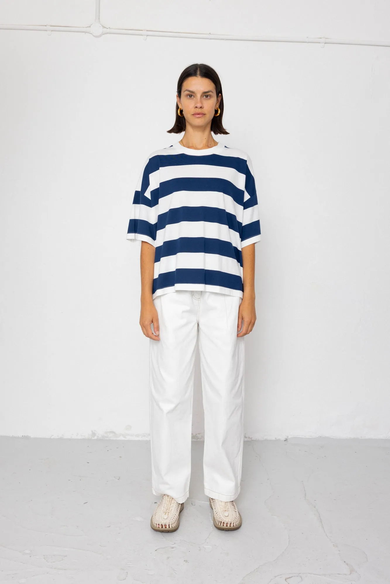 Boyfriend T-Shirt - Navy / Blue Stripe sold by Folk product image thumbnail 4