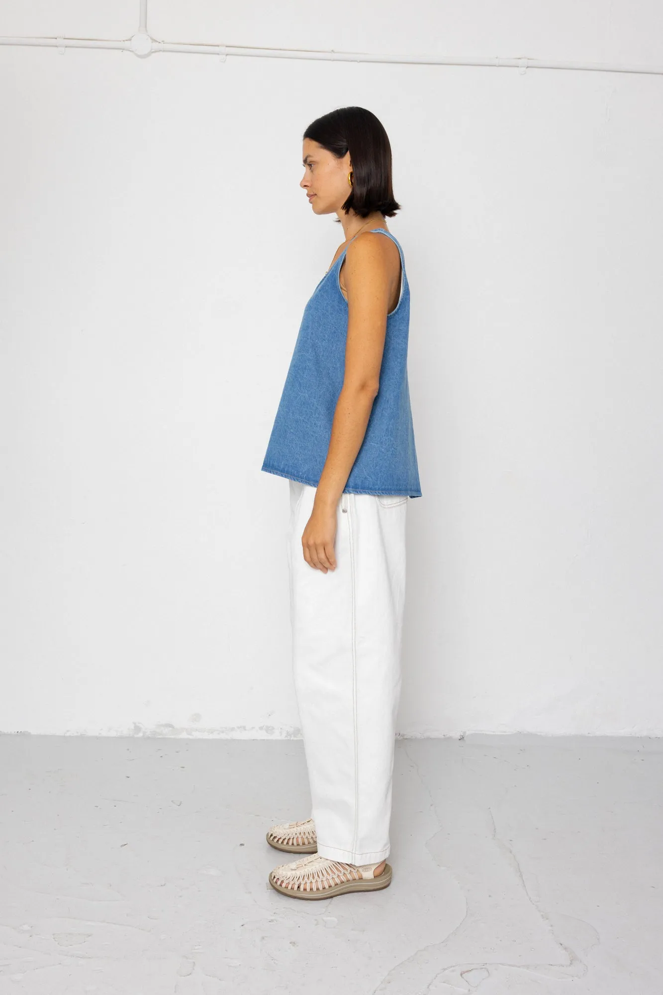 Pleated Scoop Back Vest - Heavy Bleach Wash sold by Folk product image thumbnail 4