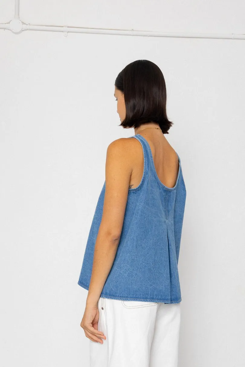 Pleated Scoop Back Vest - Heavy Bleach Wash sold by Folk product image thumbnail 5