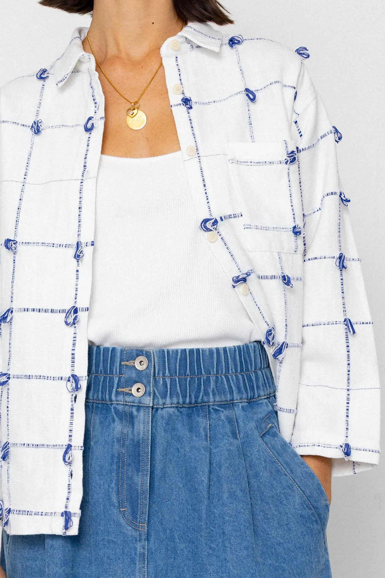 Archive Shirt - Navy Ecru Knots sold by Folk product image thumbnail 4