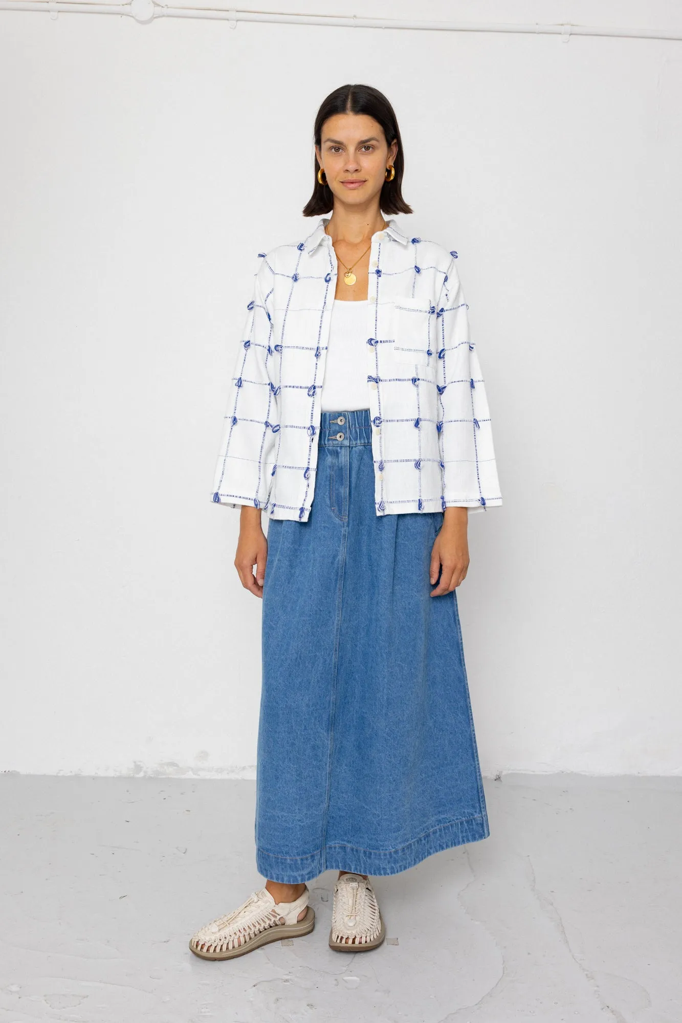 Archive Shirt - Navy Ecru Knots sold by Folk product image thumbnail 2