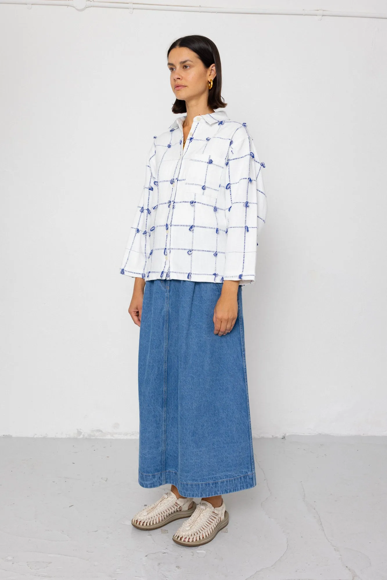 Archive Shirt - Navy Ecru Knots sold by Folk product image thumbnail 5