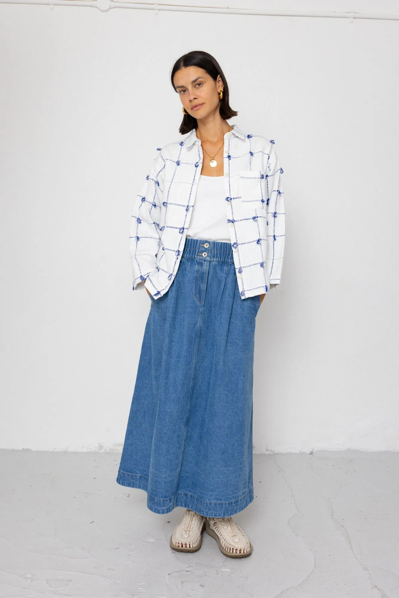 Archive Shirt - Navy Ecru Knots sold by Folk product image thumbnail 3