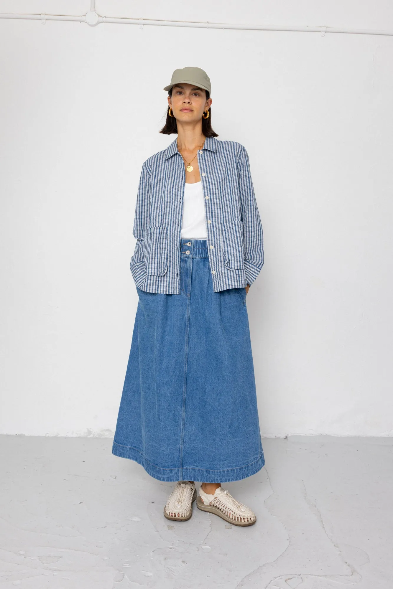 Maxi Skirt - Heavy Bleach Wash sold by Folk