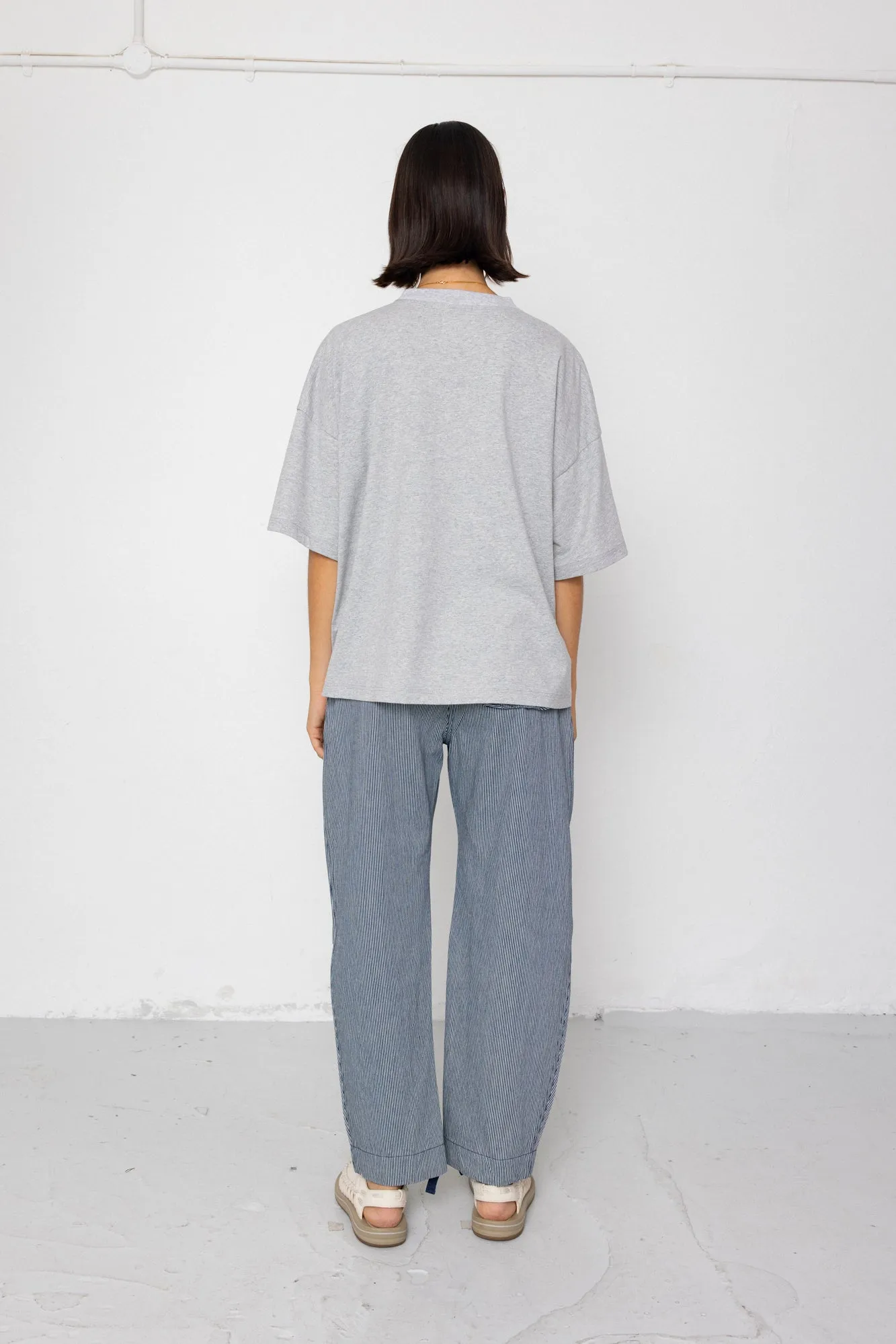 Boyfriend T-Shirt - Embroidered Grey Melange sold by Folk product image thumbnail 5