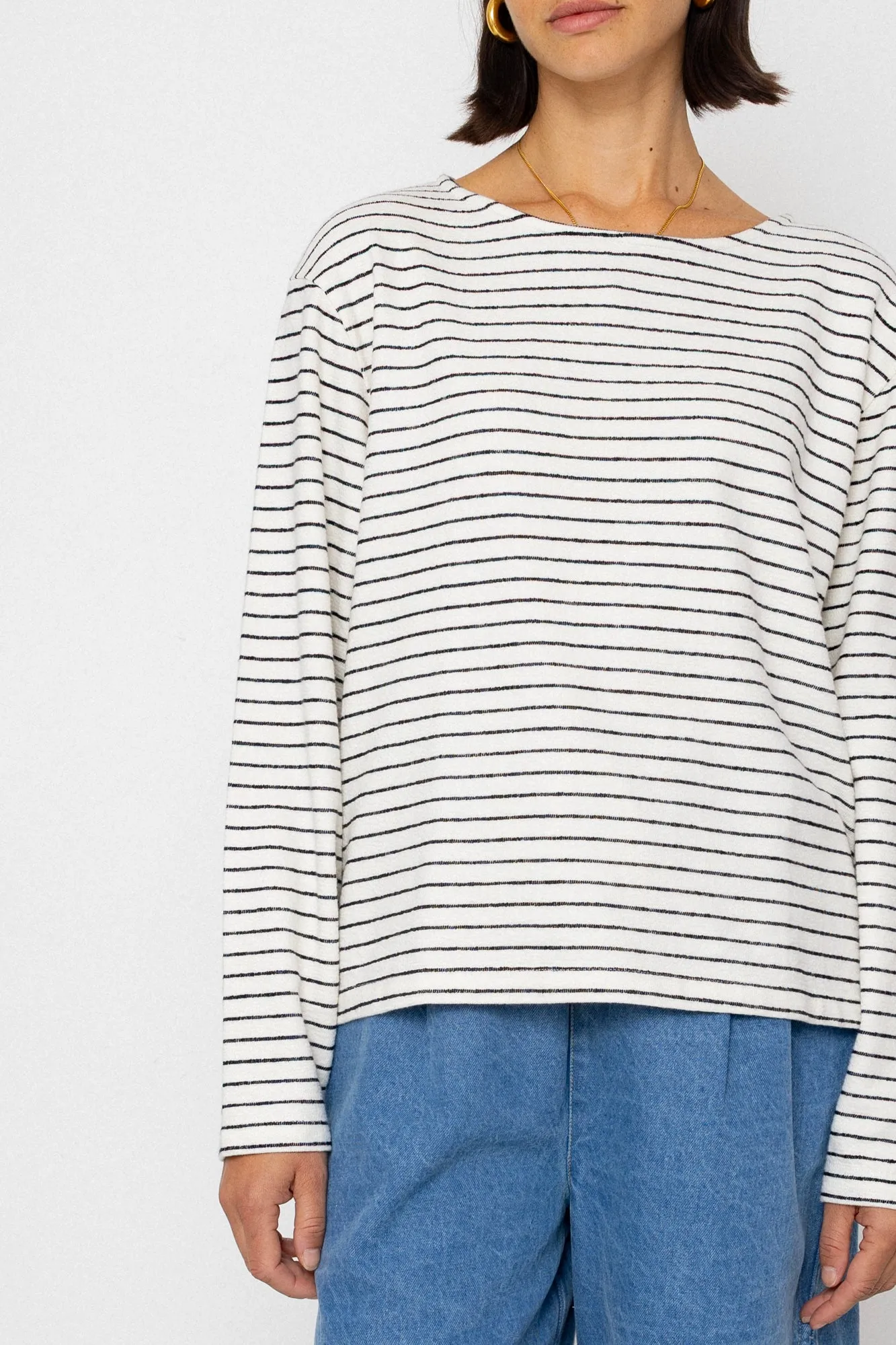 Boat Neck T-Shirt - Ecru / Black sold by Folk product image thumbnail 2