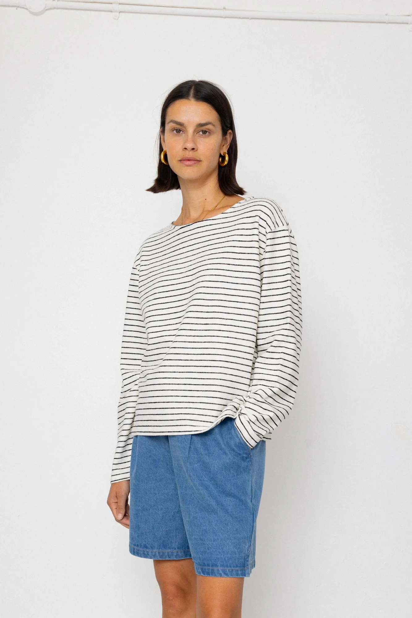 Boat Neck T-Shirt - Ecru / Black sold by Folk product image thumbnail 5