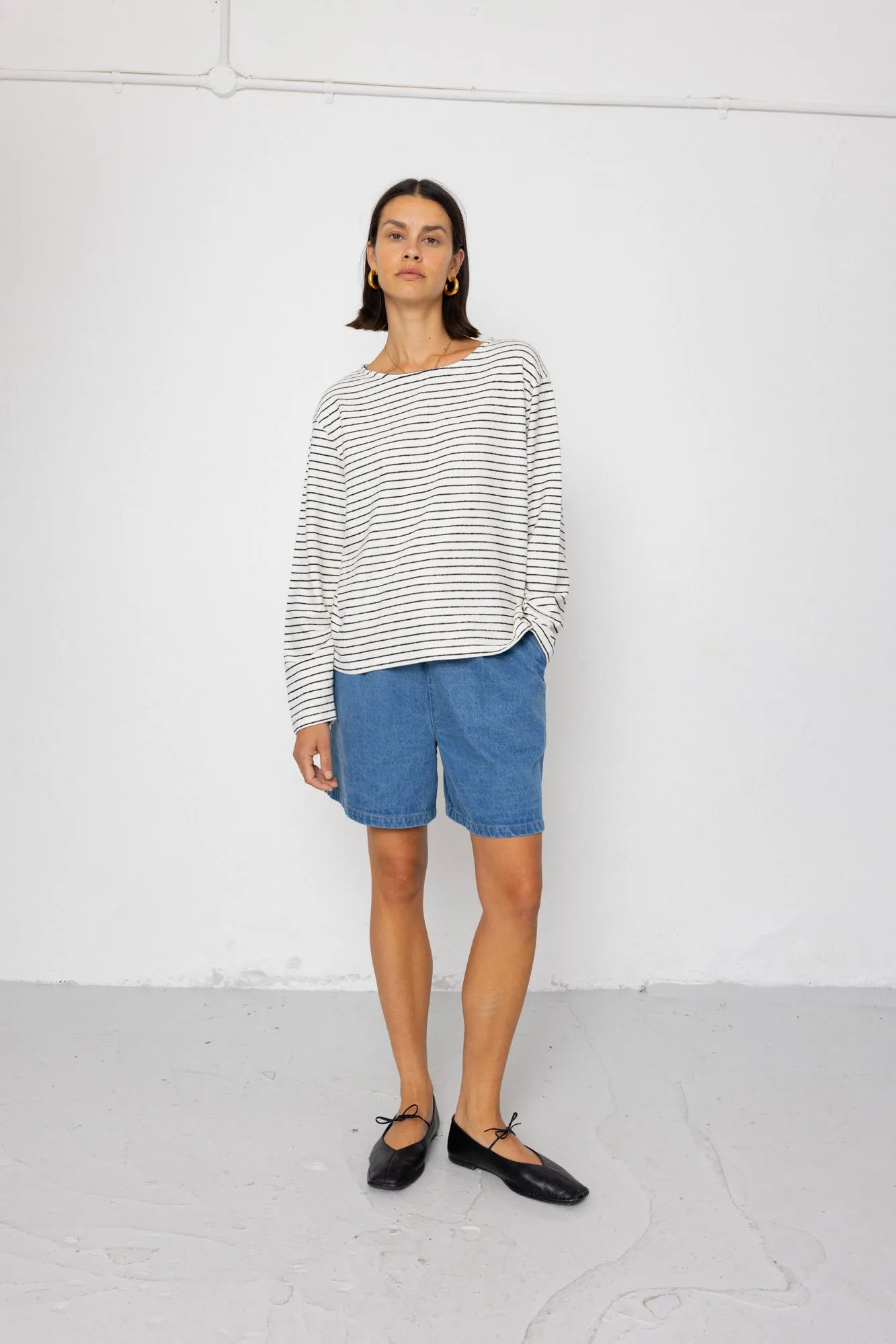 Boat Neck T-Shirt - Ecru / Black sold by Folk product image thumbnail 3