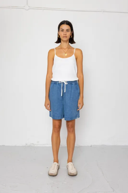 Wide Signal Shorts - Heavy Bleach Wash made by Folk