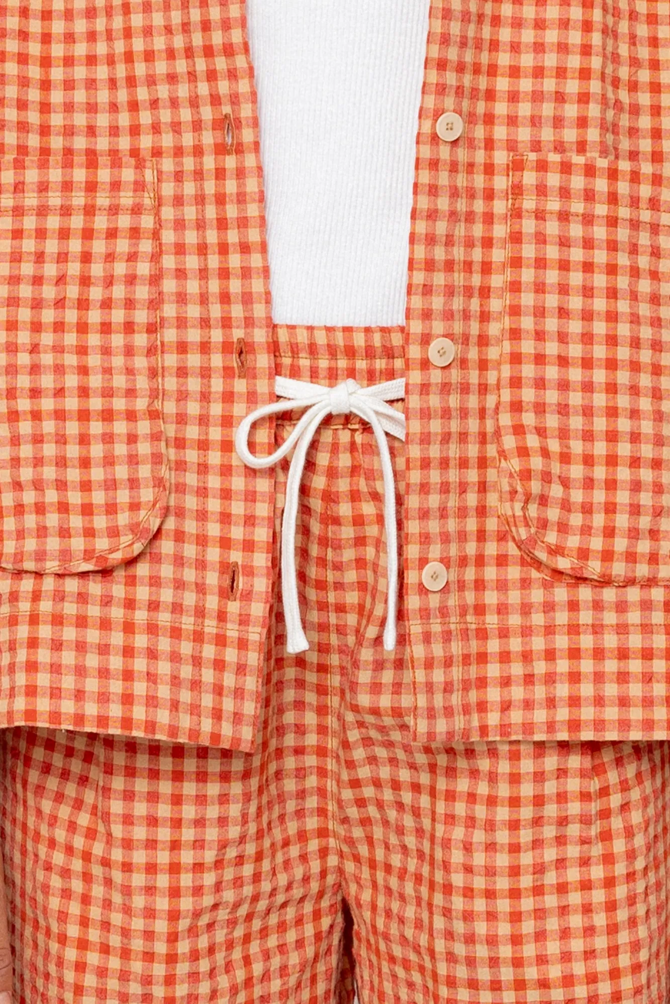 Wide Signal Shorts - Red Oxide Textured Check sold by Folk product image thumbnail 4