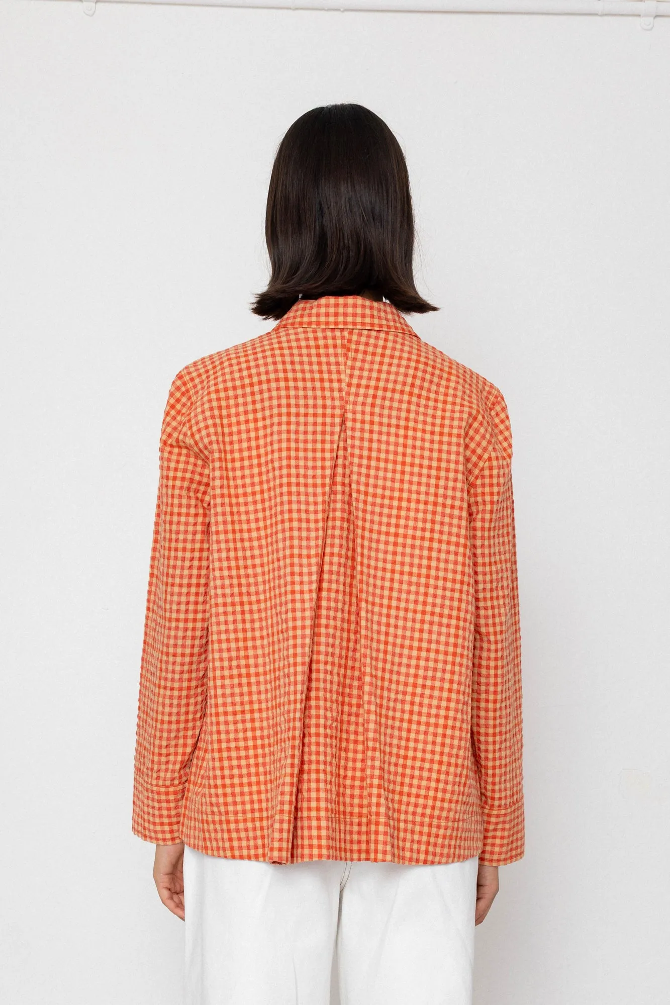 Pleated Shirt - Red Oxide Textured Check sold by Folk product image thumbnail 5