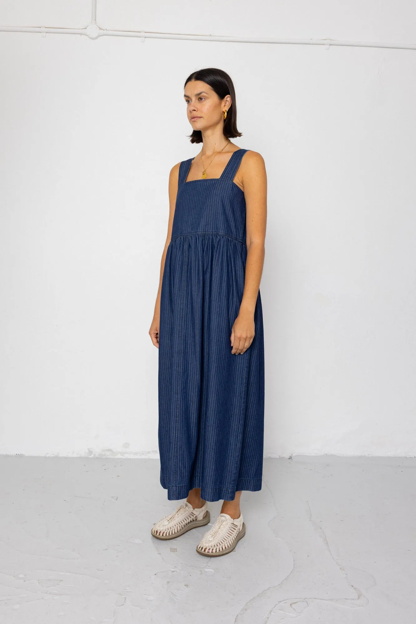 Midi Day Dress - Light Denim Stripe sold by Folk product image thumbnail 5