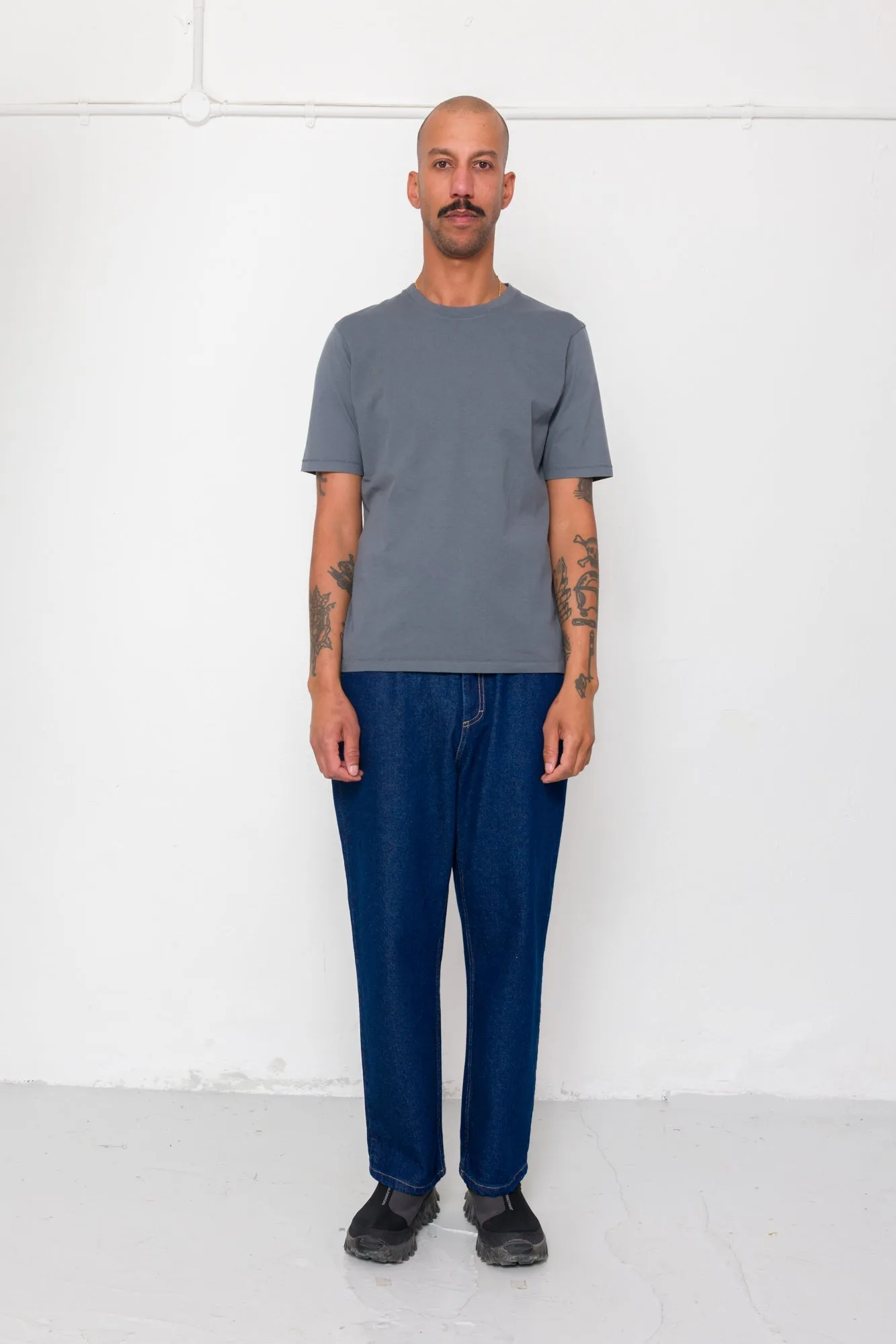 Contrast Sleeve T-Shirt - Charcoal sold by Folk product image thumbnail 2