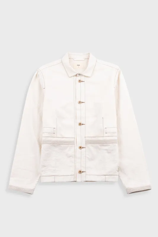 Anniversary Jacket - Ecru Crinkle Cotton made by Folk