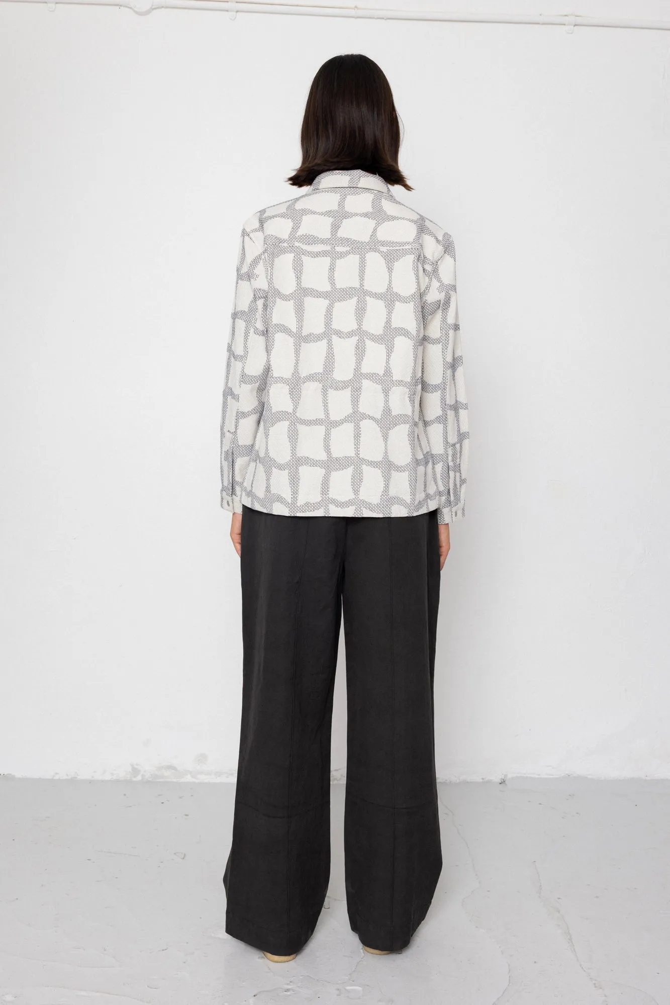 Assembly Jacket - Irregular Block Jacquard Ecru sold by Folk product image thumbnail 4