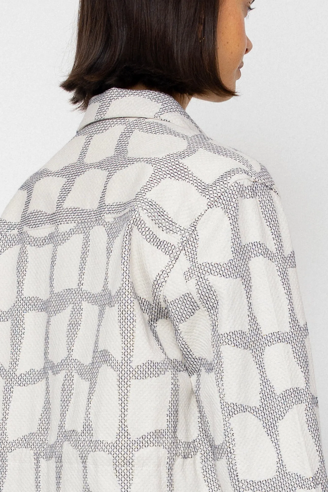 Assembly Jacket - Irregular Block Jacquard Ecru sold by Folk product image thumbnail 2