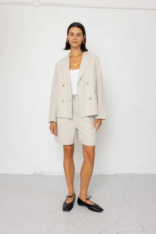 Boyfriend Shorts - Natural Linen Cotton Canvas made by Folk