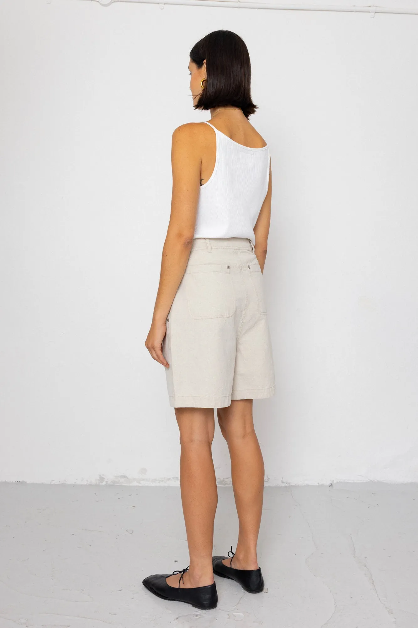 Boyfriend Shorts - Natural Linen Cotton Canvas sold by Folk product image thumbnail 5