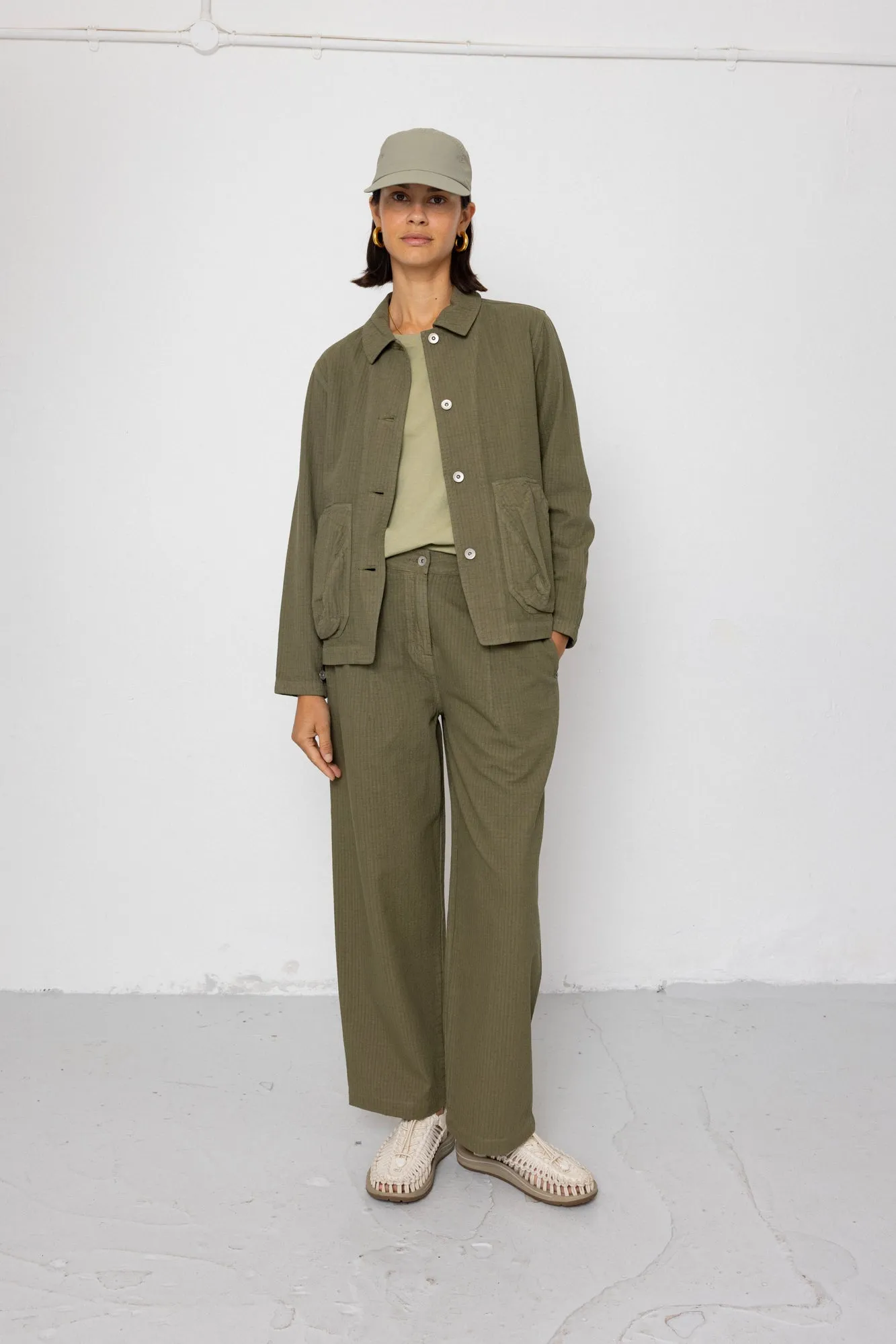 Baggy Trouser - Light Olive Chunky Ripstop sold by Folk