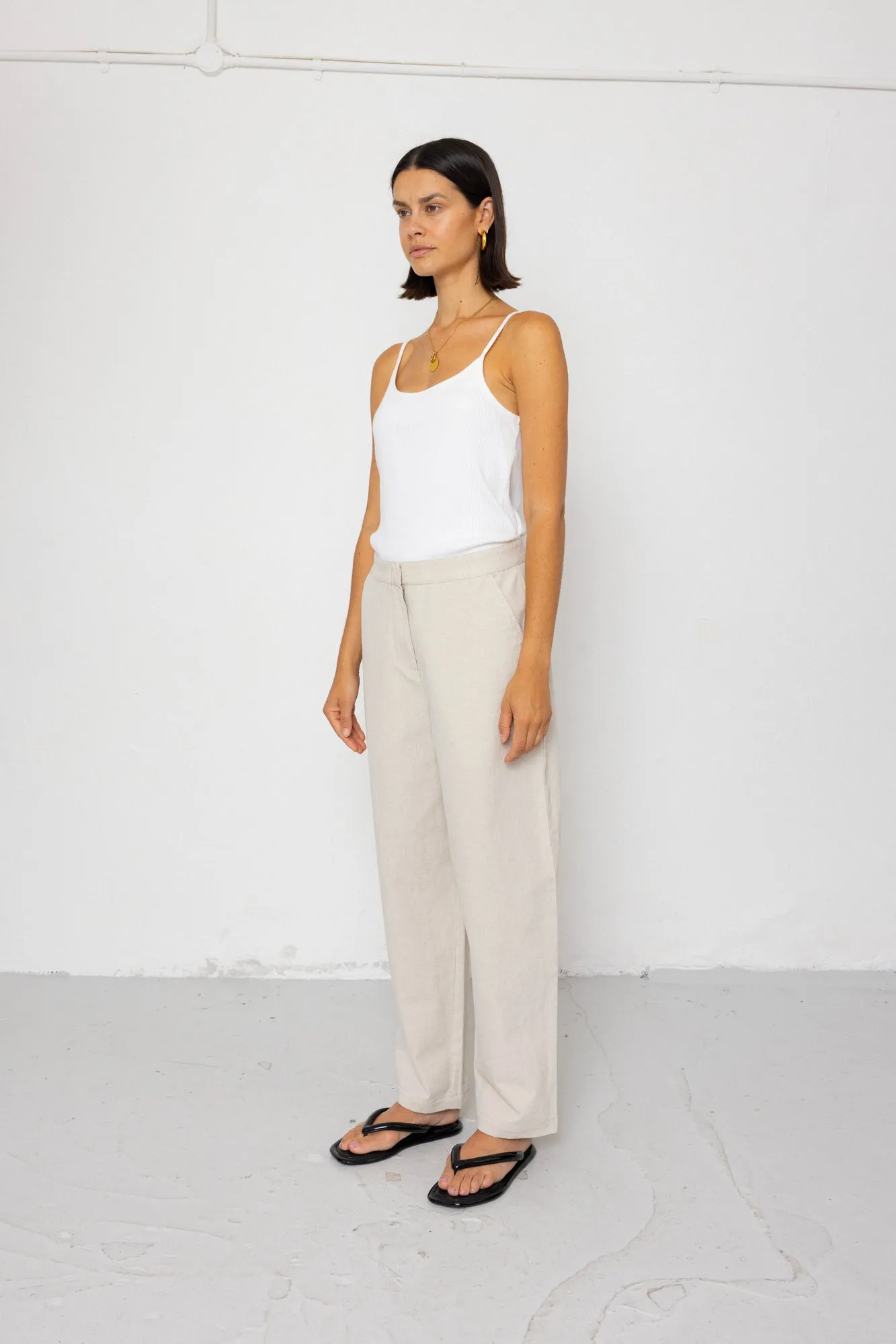 Suit Trousers - Natural Linen Cotton Canvas sold by Folk product image thumbnail 5