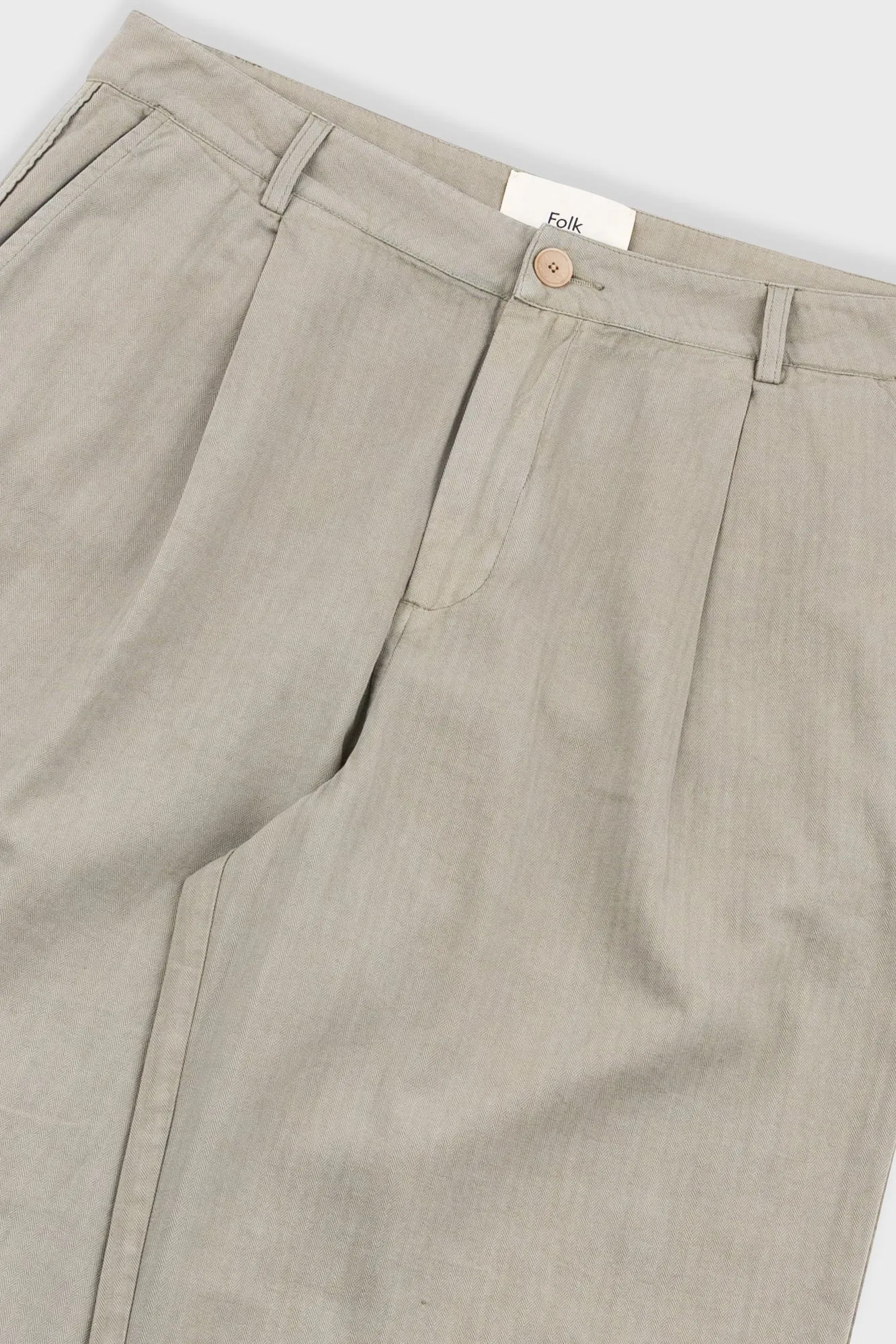 Wide Fit Trouser - Silver Sage Herringbone sold by Folk product image thumbnail 5