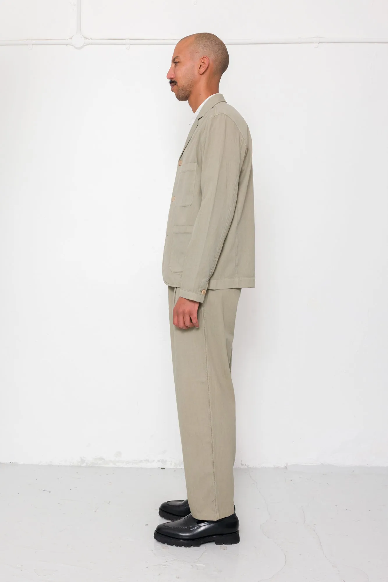 Wide Fit Blazer - Silver Sage Herringbone sold by Folk product image thumbnail 4
